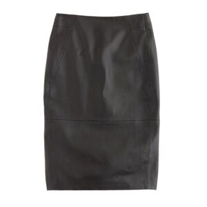 J. Crew collection 2 leather Black brown midi Skirt 2